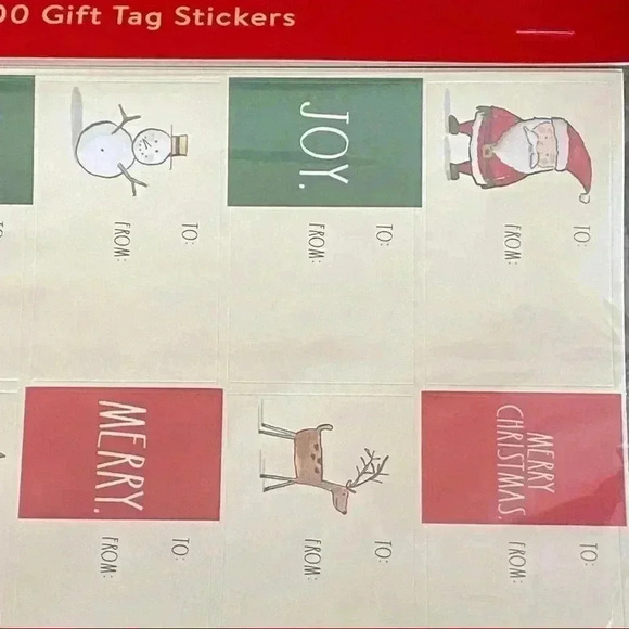 (2) PACKS OF GIFT TAG STICKERS. 100 per pack (200 TOTAL) - NEW Rae Dunn - Picture 11 of 13